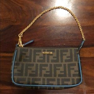 Fendi monogram blue pochette.